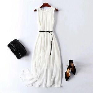 NWT Silk Sleeveless Dress Multi-Color For Vacation One Size Honeymoon $209 SK1